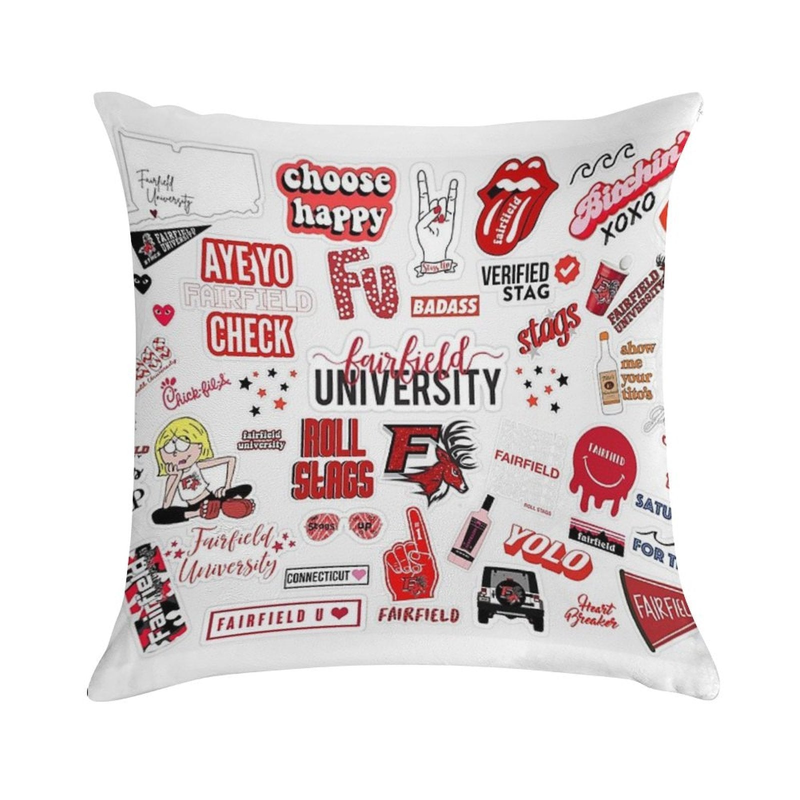Fairfield University Soft Decorative Cover Throw Pillow
