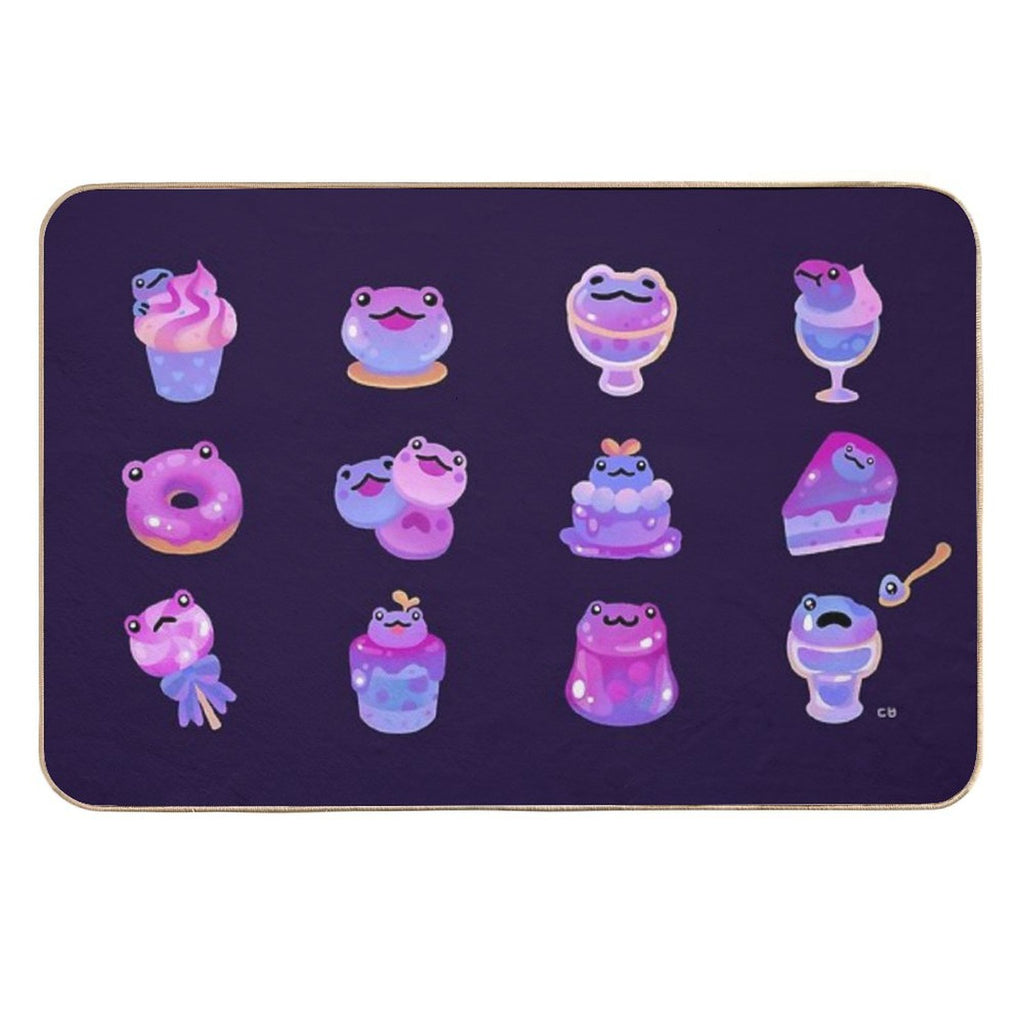 Blueberry Frog - Dark  Non-Slip Bath Mat