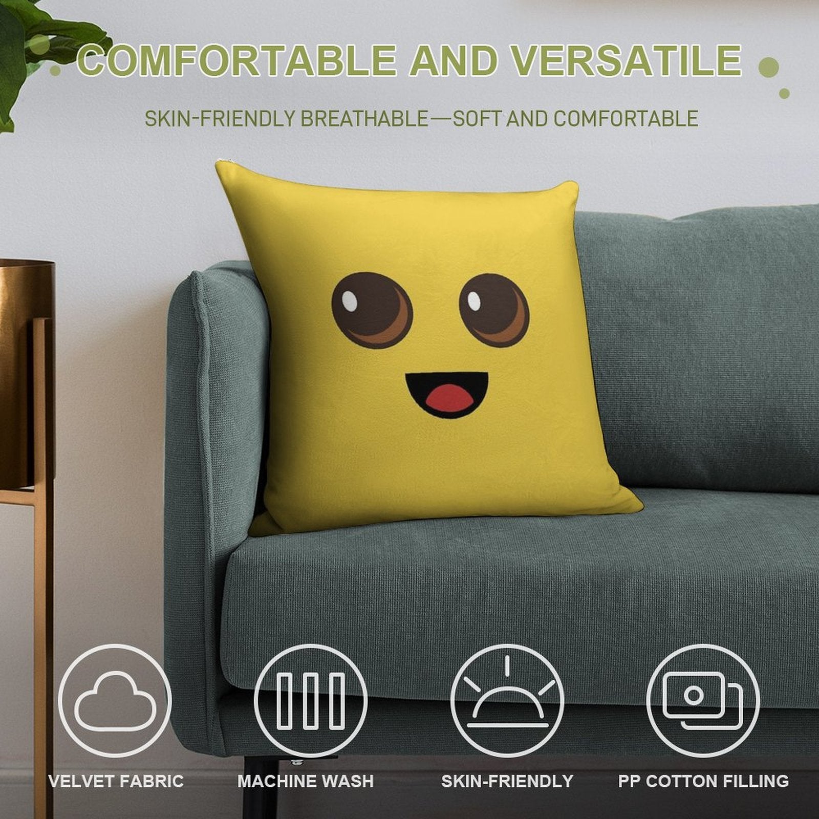 Peely Victory Royale Banana Soft Durable Construction Throw Pillow