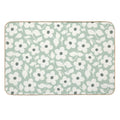 Bold Retro Daisy Flowers – Sage Green – Playful Floral Design  Rapid-Drying Bath Mat