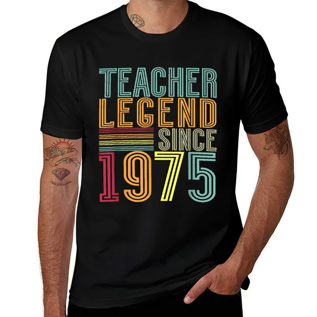 Teaching Legend 1975 50 Years School 50th Birthday Teacher  Heathered Texture T-Shirt