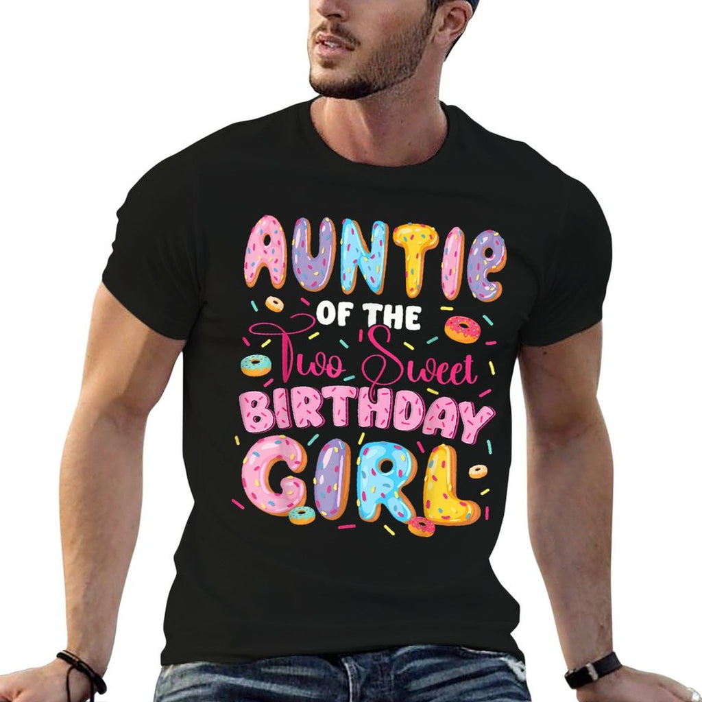 Auntie Of The Two Sweet Birthday Girl Donut 2Nd Birthday  Trendy Pattern T-Shirt