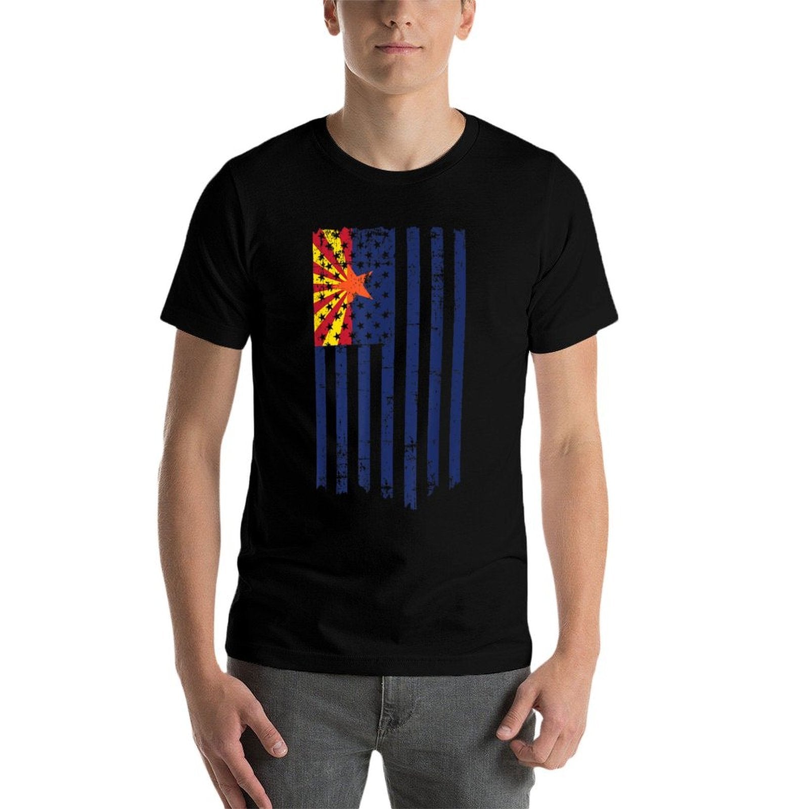 Arizona USA Distressed American Patriotic  Tagless Design T-Shirt