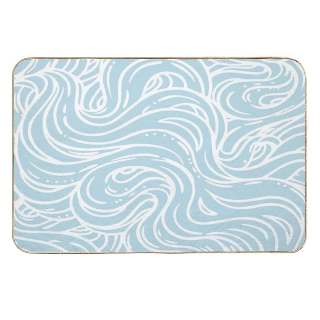 Cloudy Days Swirly Pattern  Long-Lasting Bath Mat