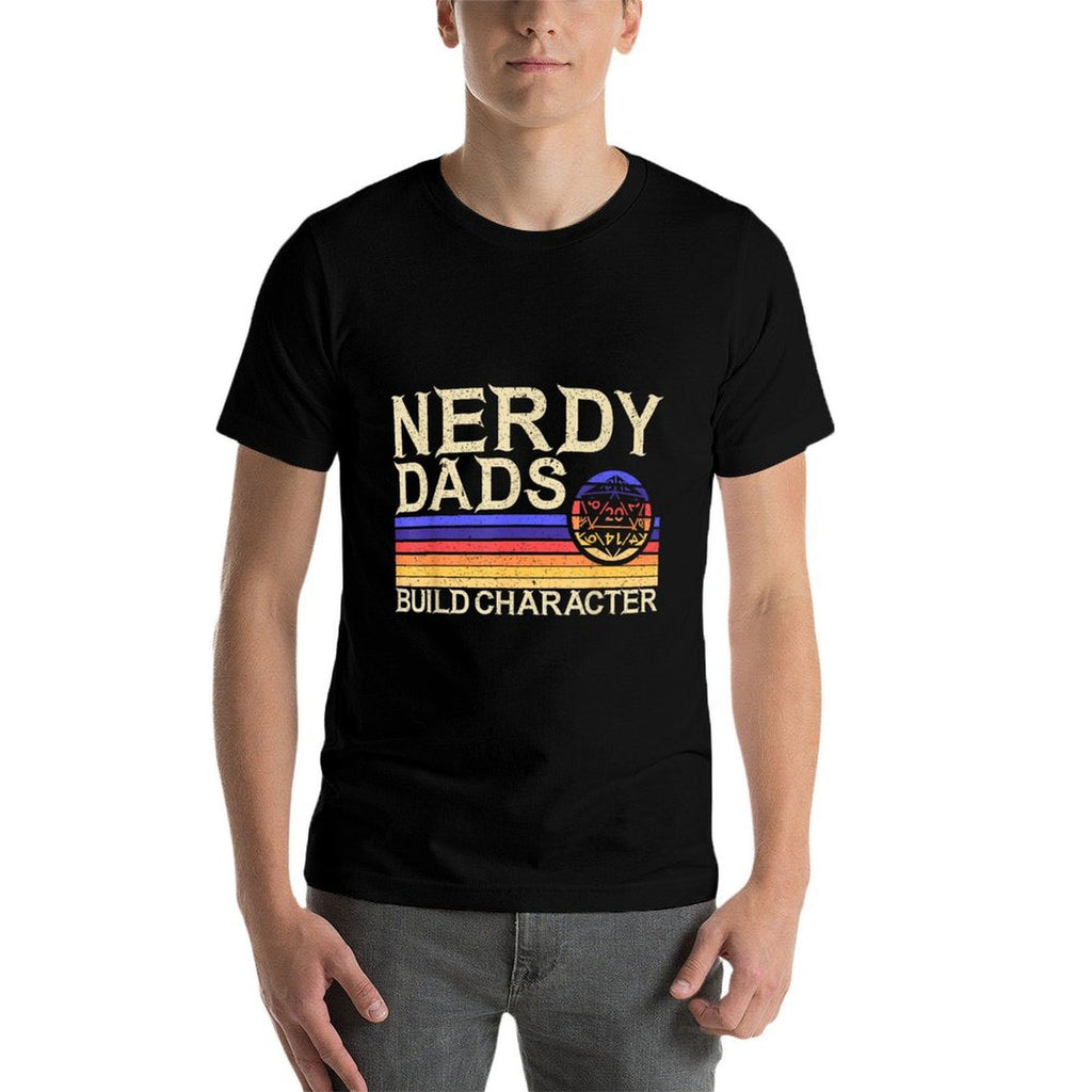 Nerdy Dad RPG Gaming D20 Tabletop Games Funny RPG Gamer  High-quality Stitching T-Shirt