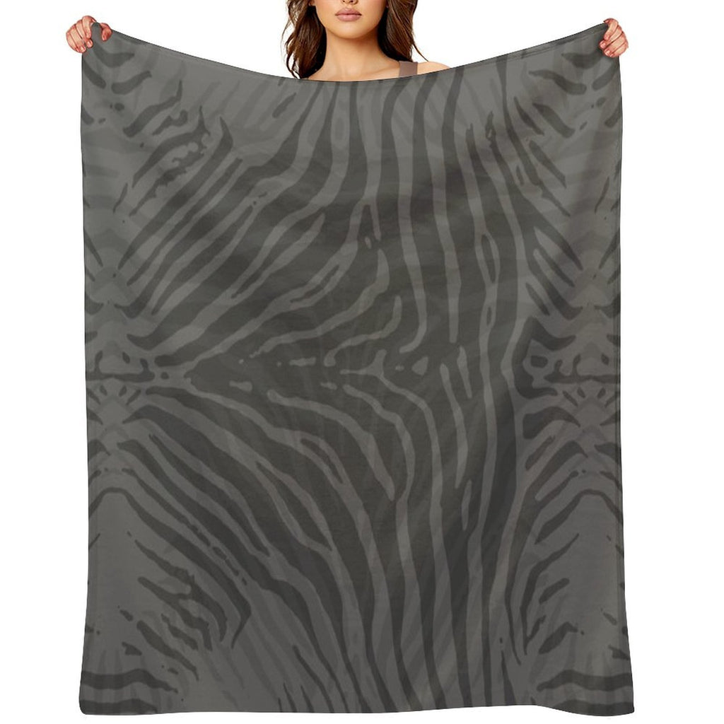 NATEX MERDC - ZEBRAX - #6D6C6B GREY Lightweight Throw Blanket