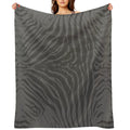 NATEX MERDC - ZEBRAX - #6D6C6B GREY Lightweight Throw Blanket