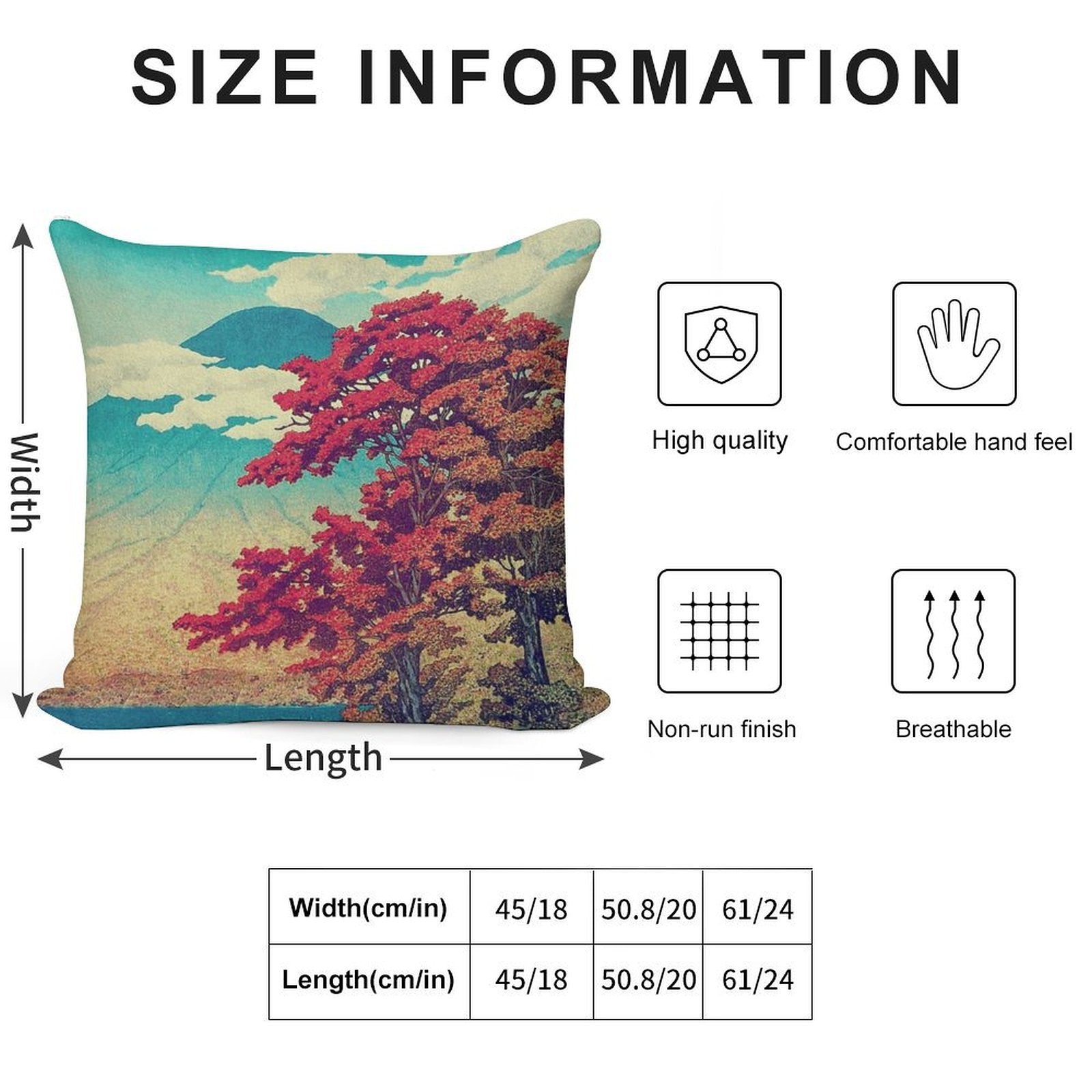 The New Year in Hisseii - Nature Landscape Soft Anti-Pilling Throw Pillow