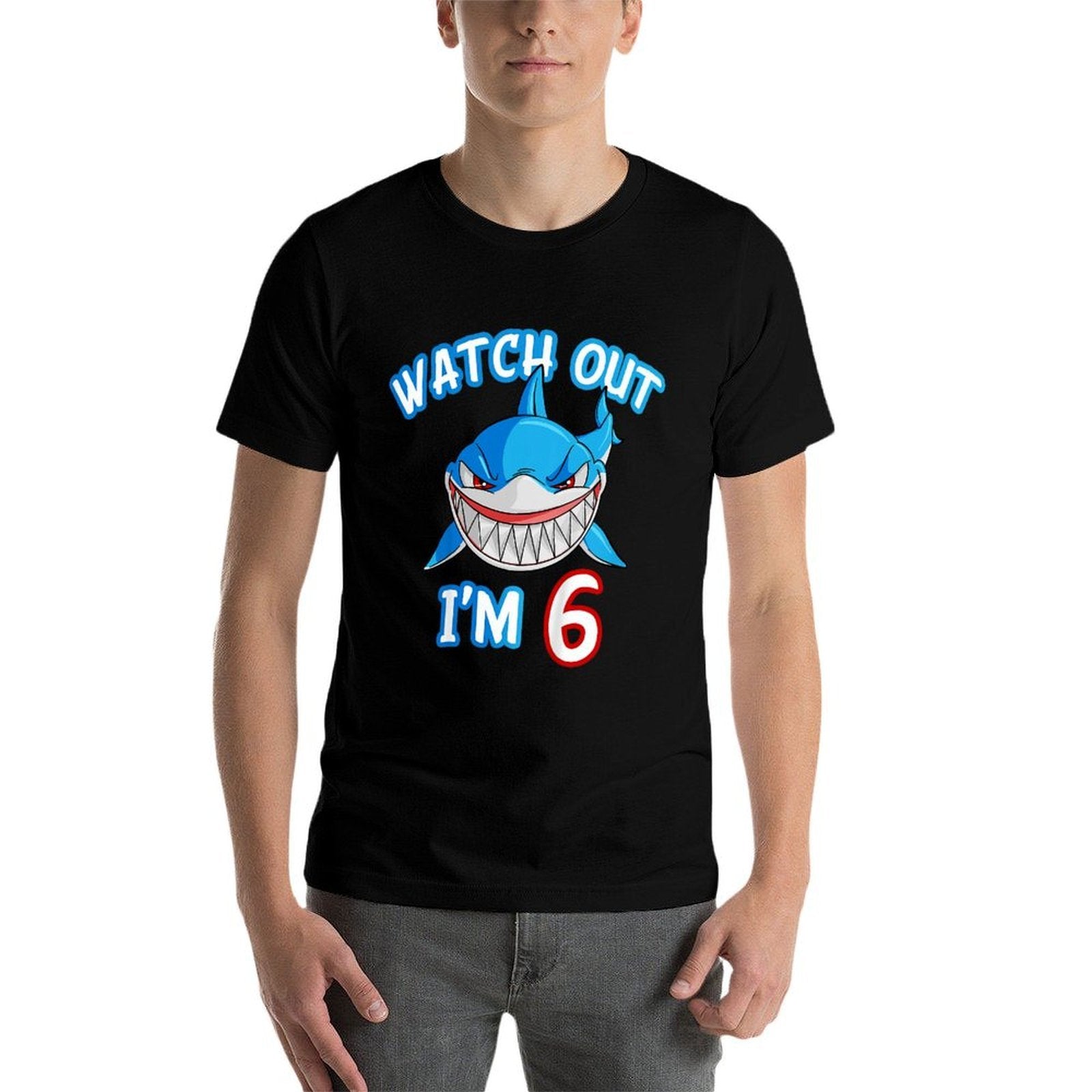 Kids 6 Yrs Old Boy Watch Out Shark SHIRT 6th Birthday  Quick-drying T-Shirt