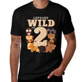 Kids 2 Year Old Woodland Animals Birthday Wild Forest 2nd Gift  Heathered Texture T-Shirt