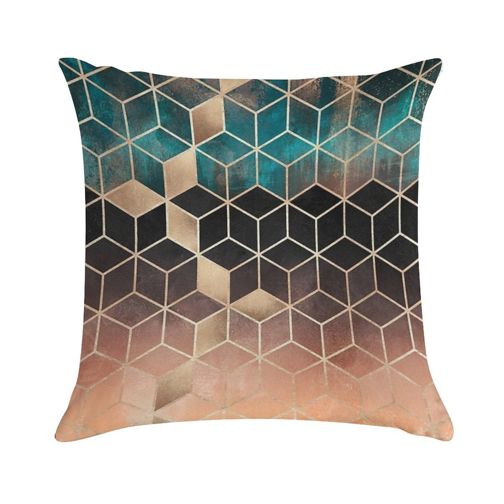 Ombre Dream Cubes Soft Ultra-Soft Texture Throw Pillow