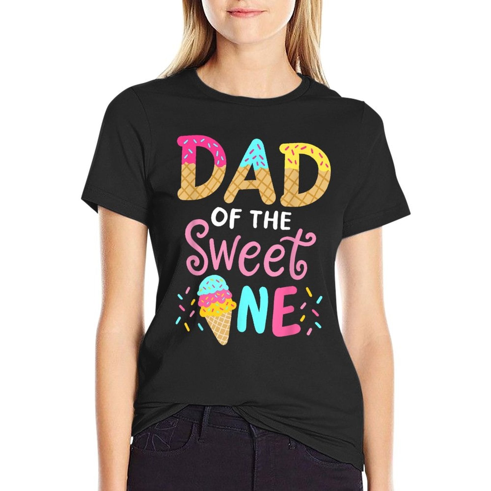 Dad of Sweet One Birthday Matching Family Ice Cream  Odor-resistant T-Shirt