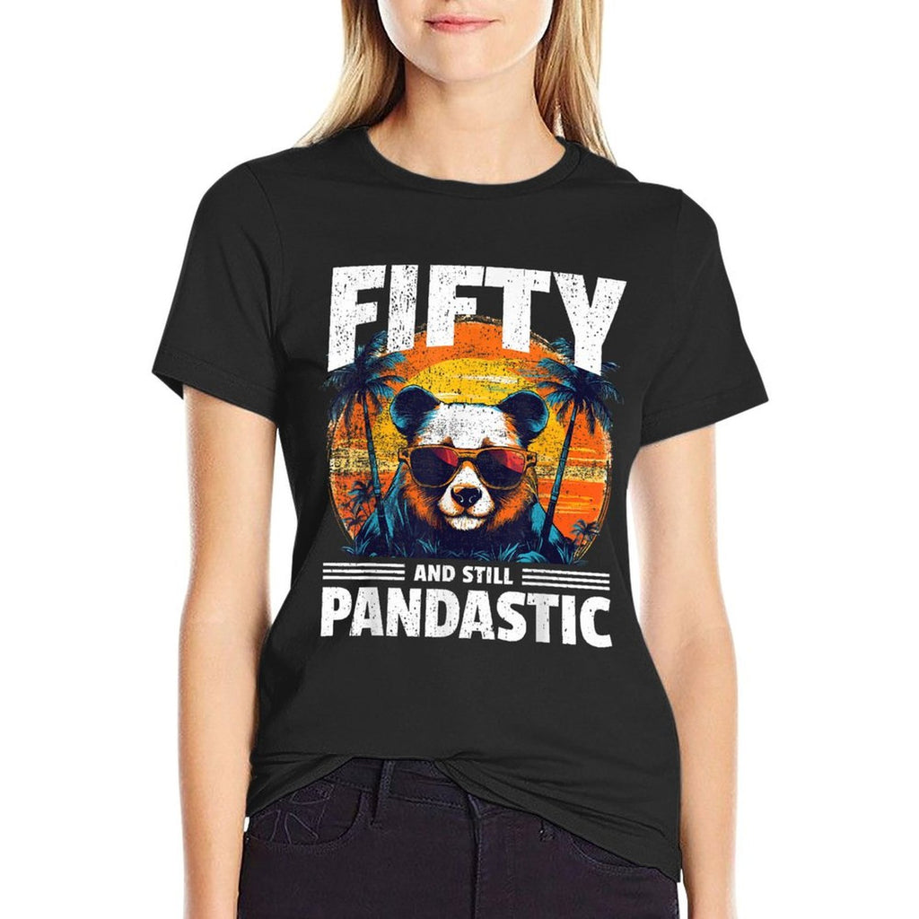 50th Birthday Panda Age 50 Years  Summer-ready Fabric T-Shirt