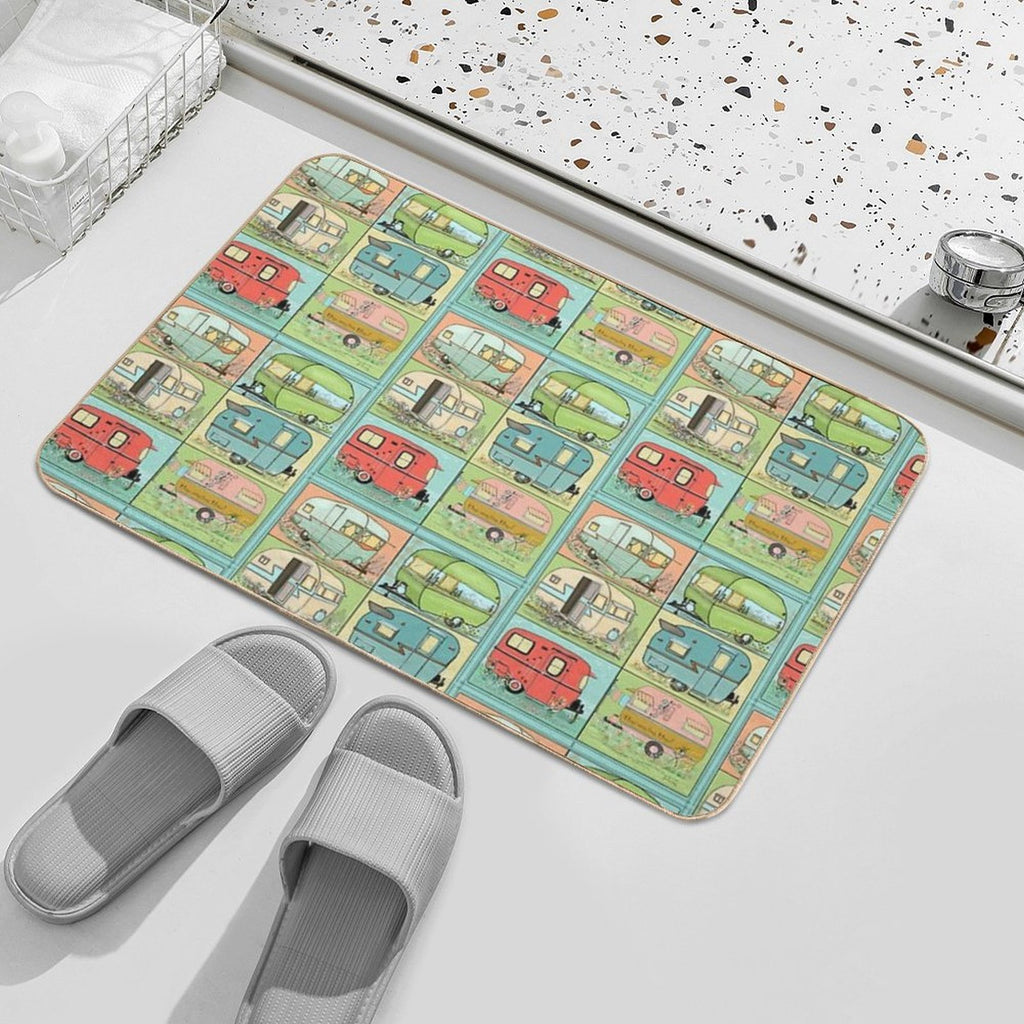 Camping Glamping in Vintage Trailers!  High-Traffic Bath Mat