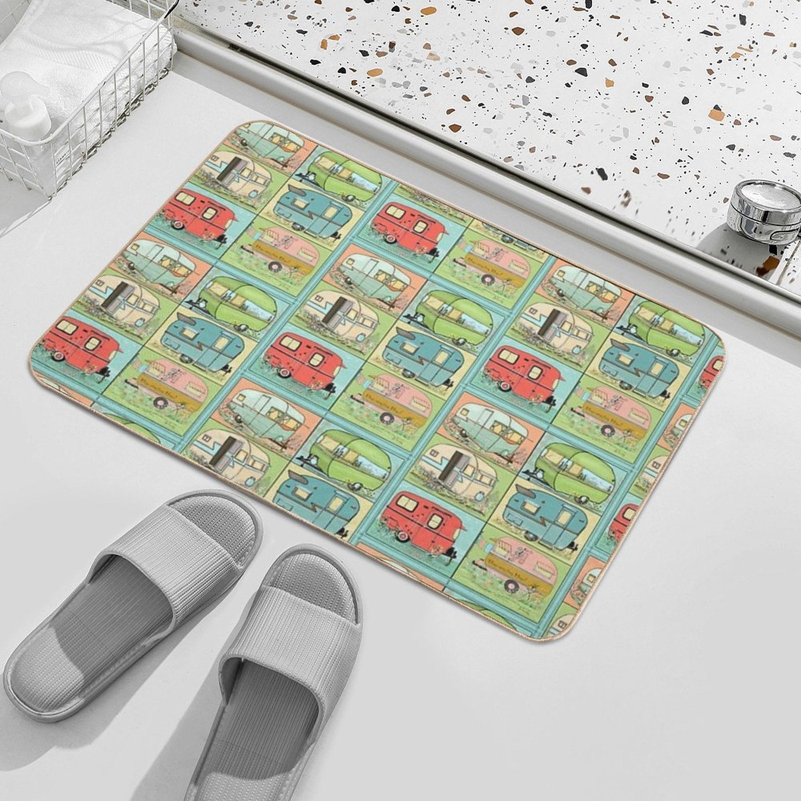 Camping Glamping in Vintage Trailers!  High-Traffic Bath Mat