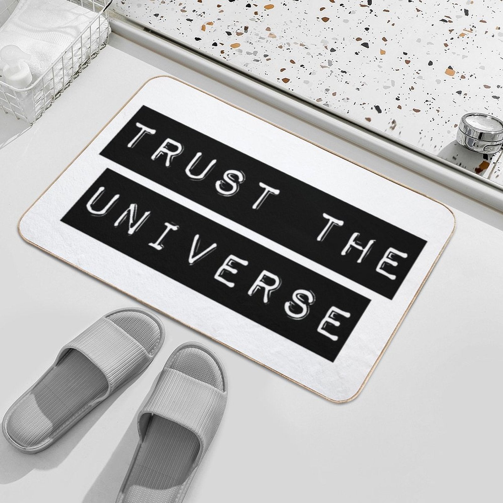 Trust The Universe Minimalistic  Pet-Safe Bath Mat