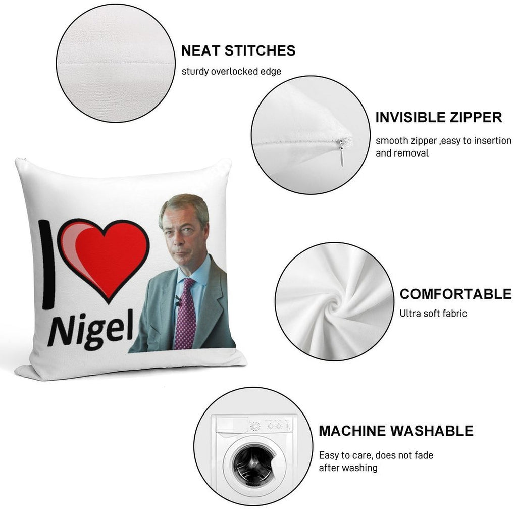 Fantastic I Love Nigel Farage Design Soft Luxury Feel Throw Pillow