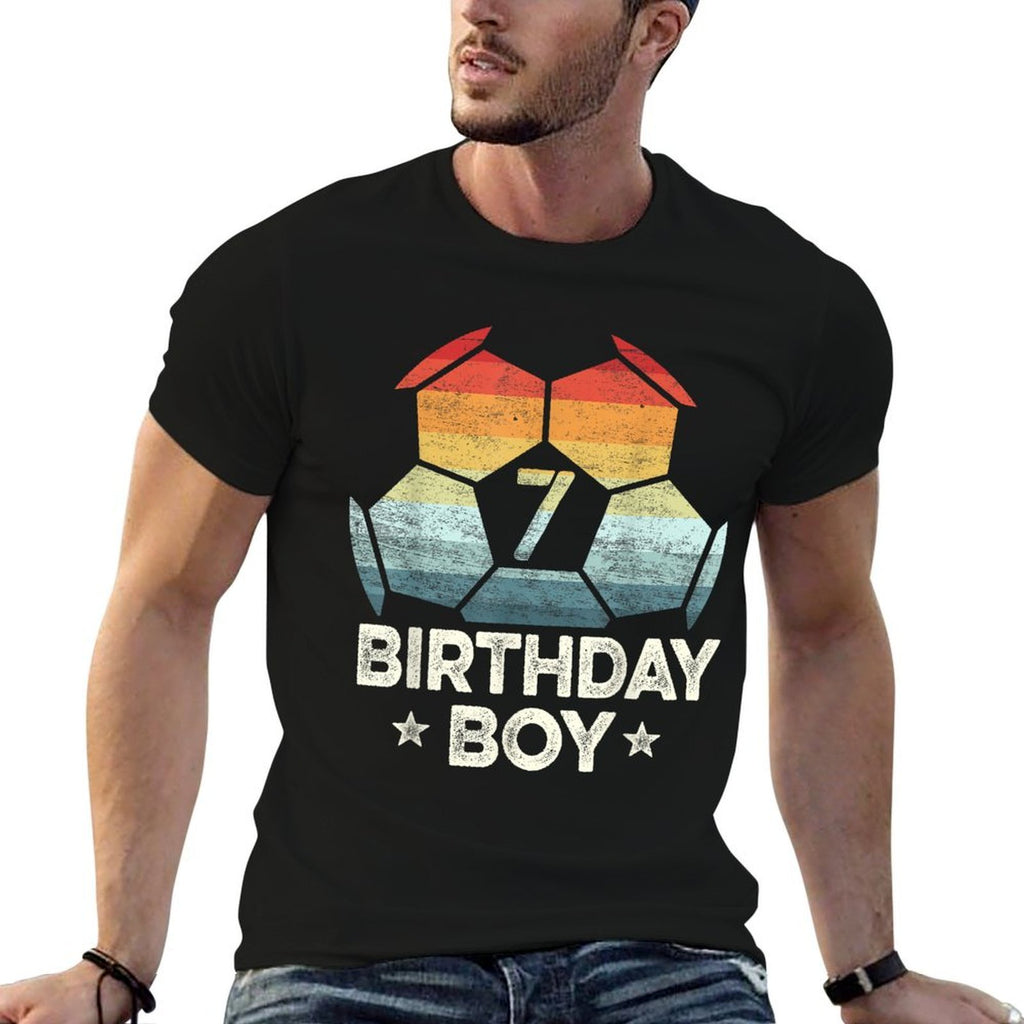 7 Year Old Soccer Player Gifts 7th Birthday Boy Seventh Bday  Soft T-Shirt