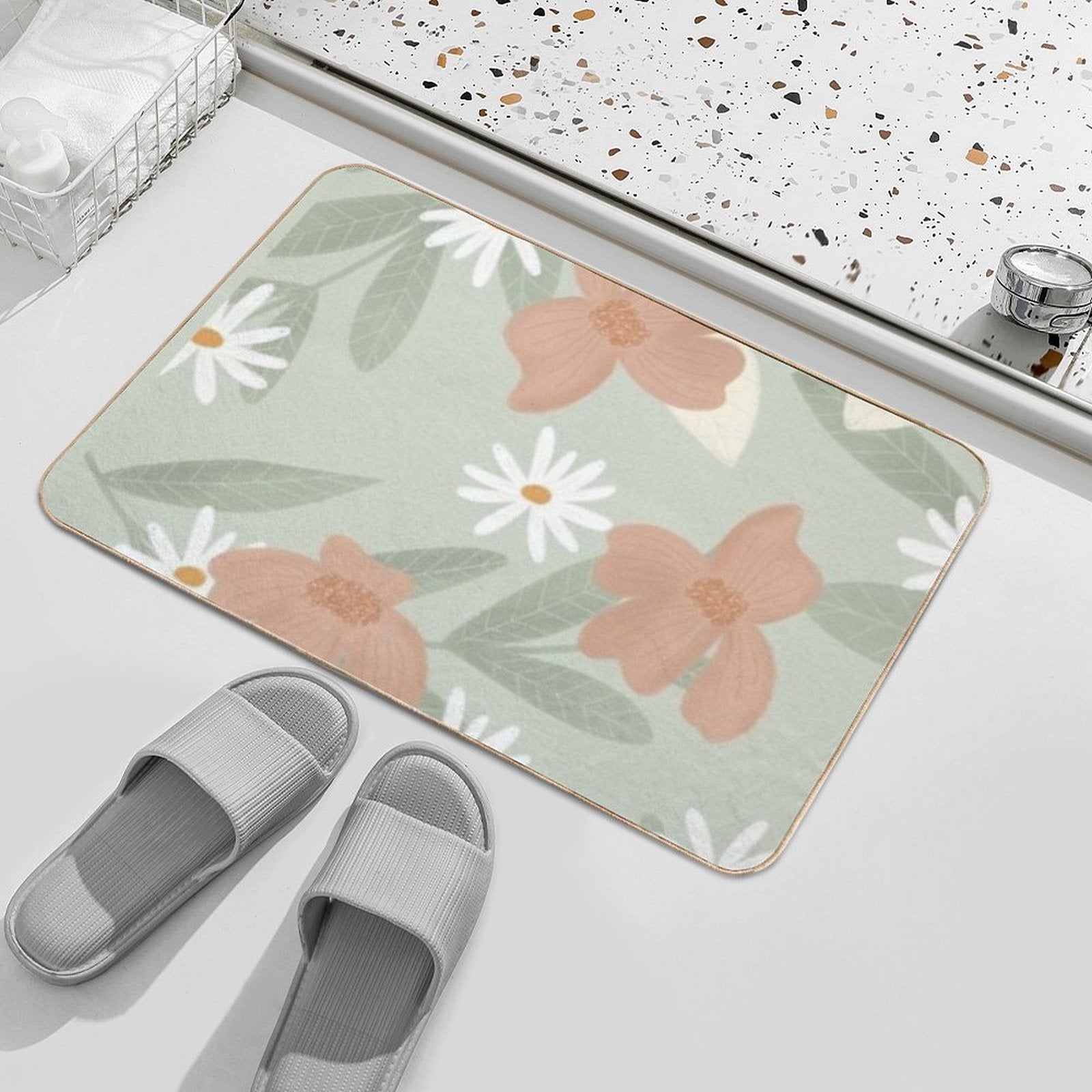 Floral Pattern  Multi-Purpose Bath Mat