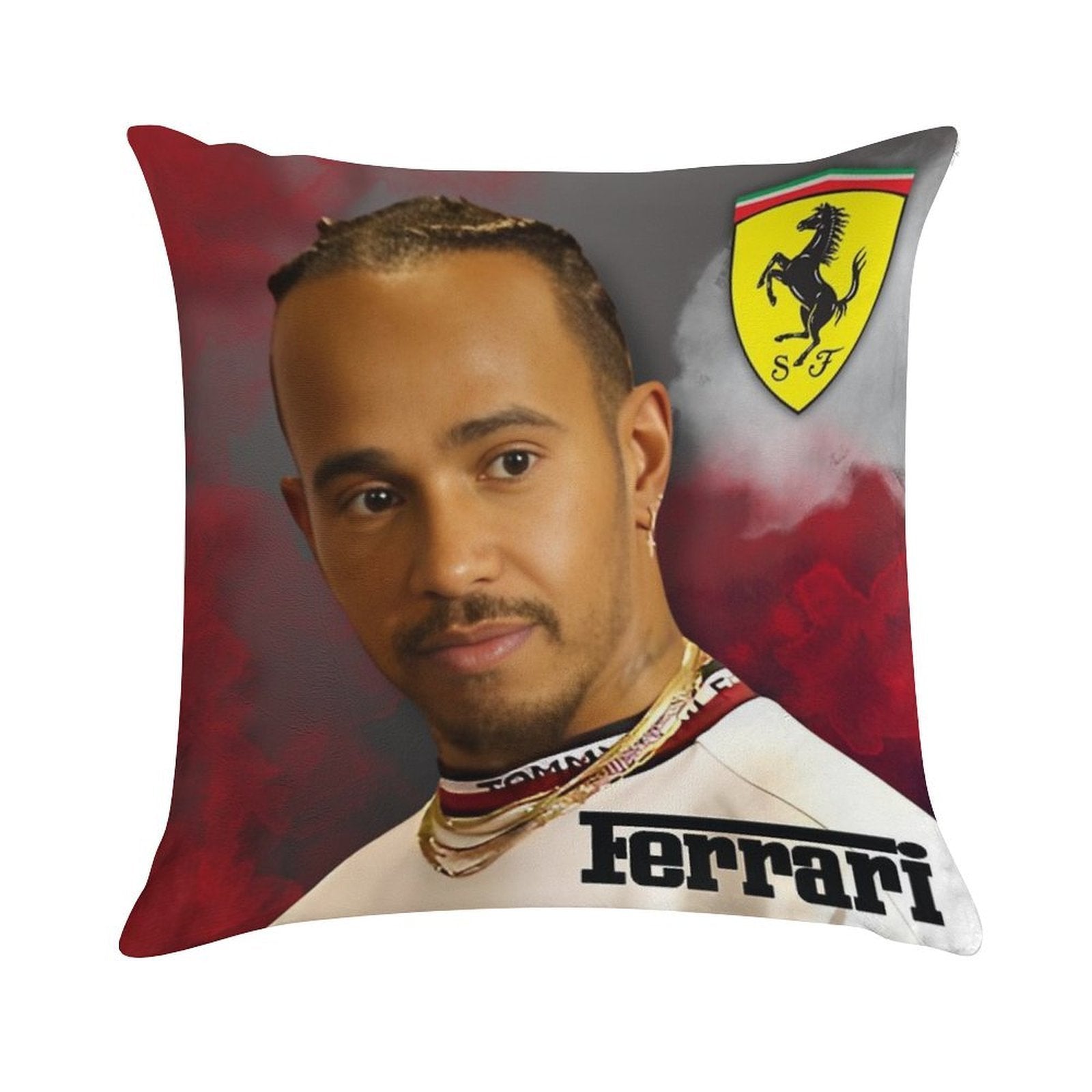 Ferrari F1 Lewis Hamilton Soft Shrink-Resistant Throw Pillow