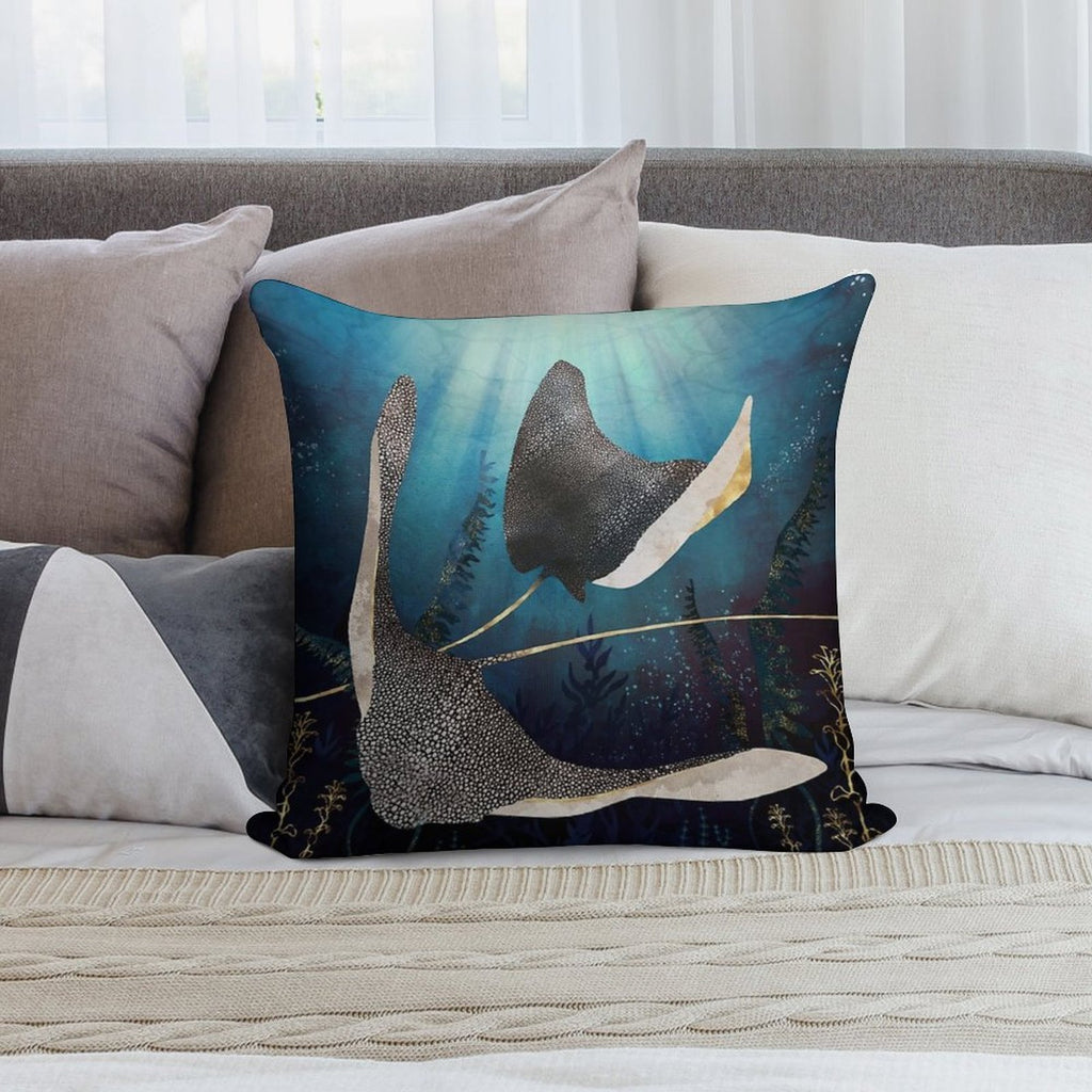 Metallic Stingray Soft High-Density Material Throw Pillow