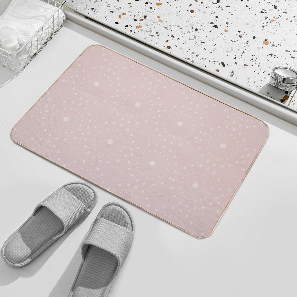 Cute Boho Minimalist Dotted Circles Design Pale Pink  Multi-Purpose Bath Mat
