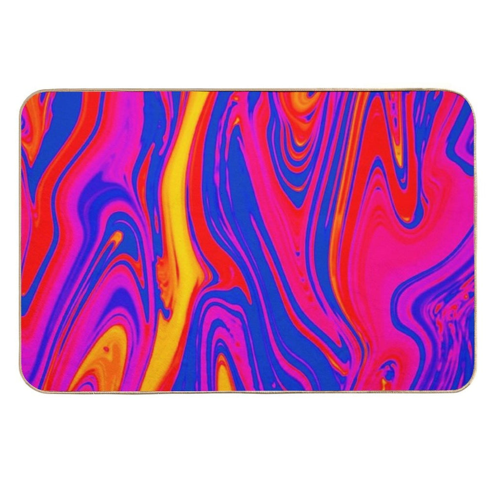 Psychedelic Liquid Marble Swirls  Eco-Friendly Bath Mat