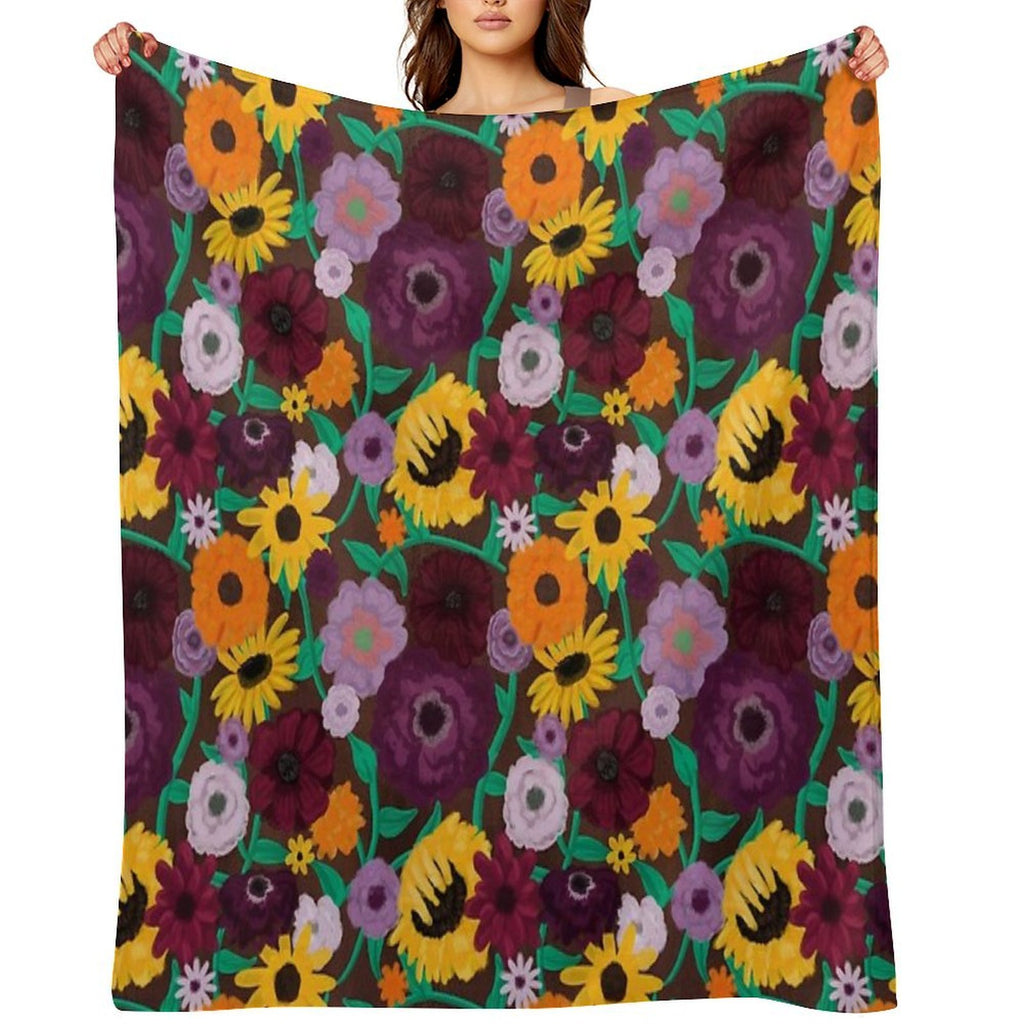 Surprise Song Piano Flowers  Acoustic Set Gift-ready Throw Blanket
