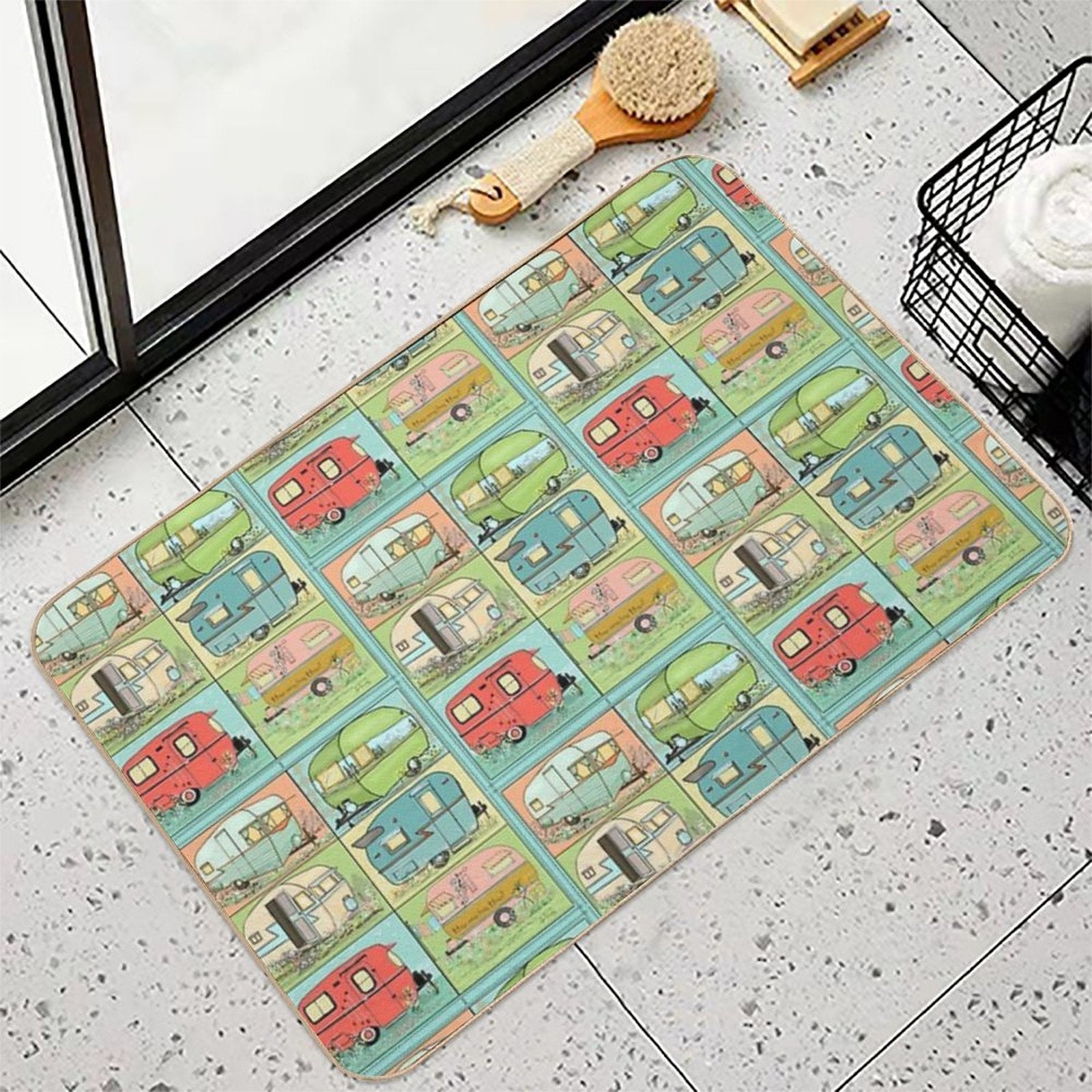 Camping Glamping in Vintage Trailers!  High-Traffic Bath Mat