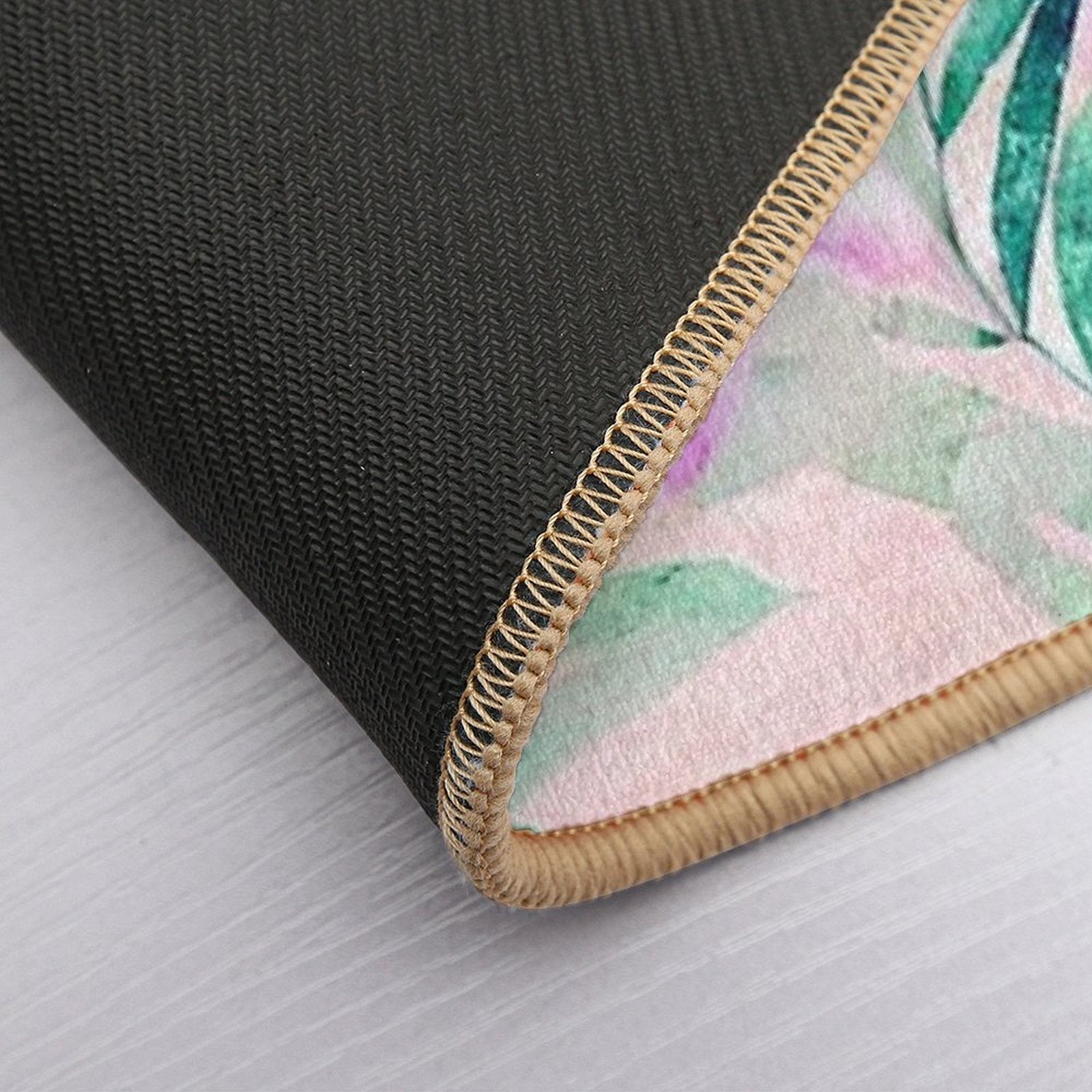 Soft Watercolour Flowers with Foliage  Anti-Trip Bath Mat