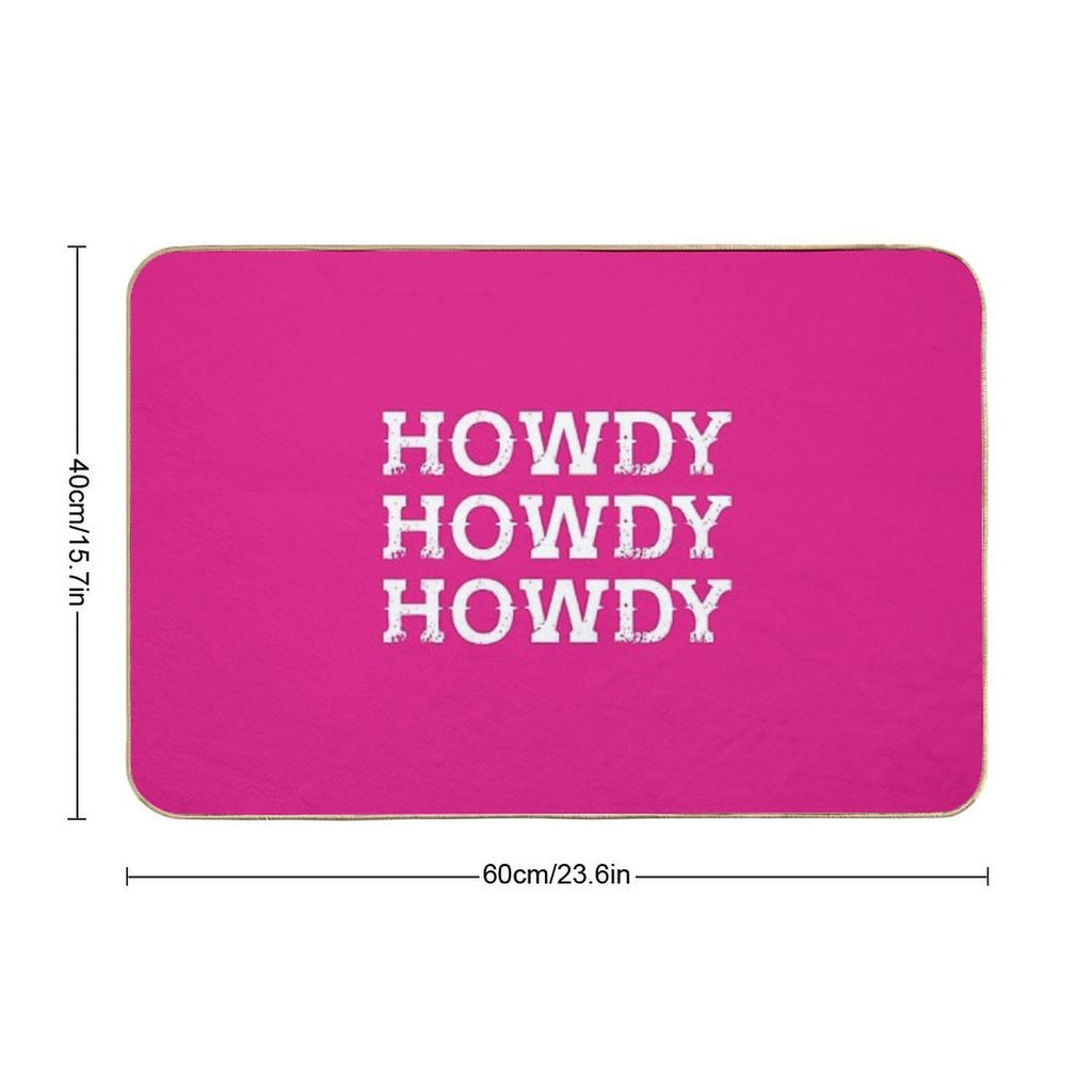 HOWDY Pink  Fade-Resistant Bath Mat