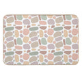 Boho Abstract Free-Form Pattern  Terracotta And Pastel Organic Shapes  Odorless Bath Mat