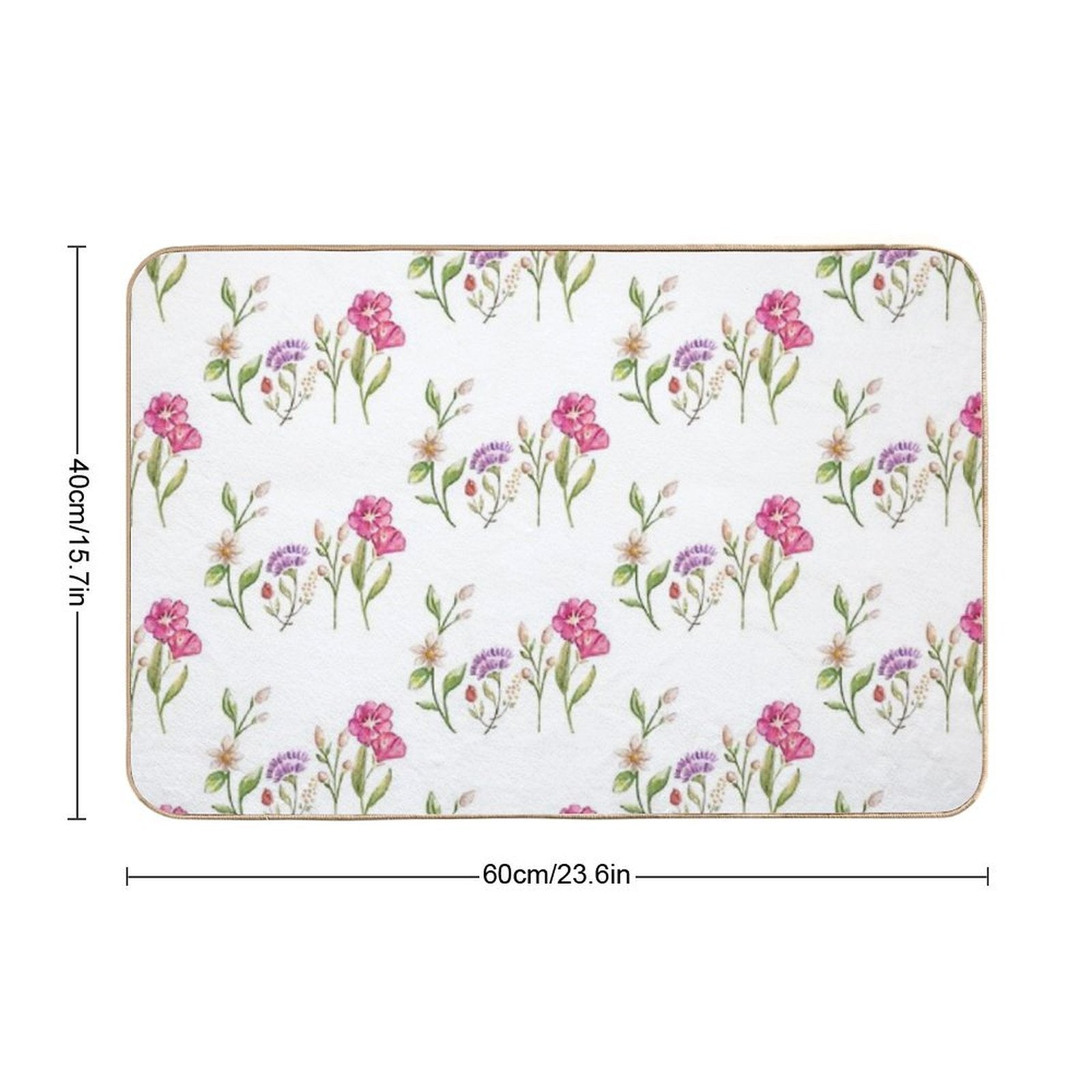 Watercolor Floral Design  Eco-Friendly Bath Mat