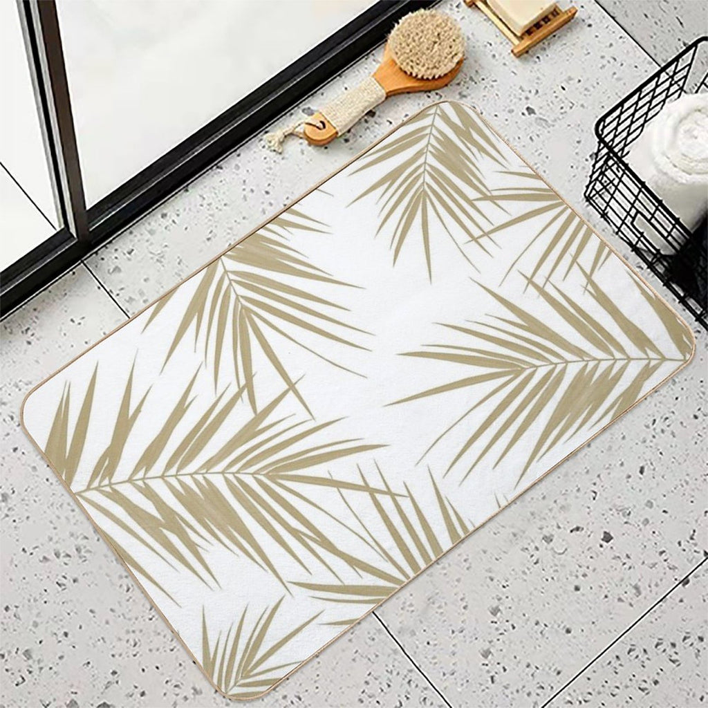 Palm Leaves Cali Finesse #2 #gold #tropical #decor #art  Eco-Friendly Bath Mat