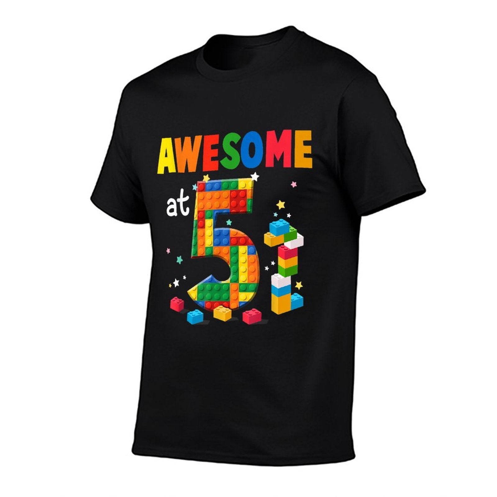 Building Blocks Brick 5th Birthday 5 Year Old Boy Gift  High-quality Stitching T-Shirt