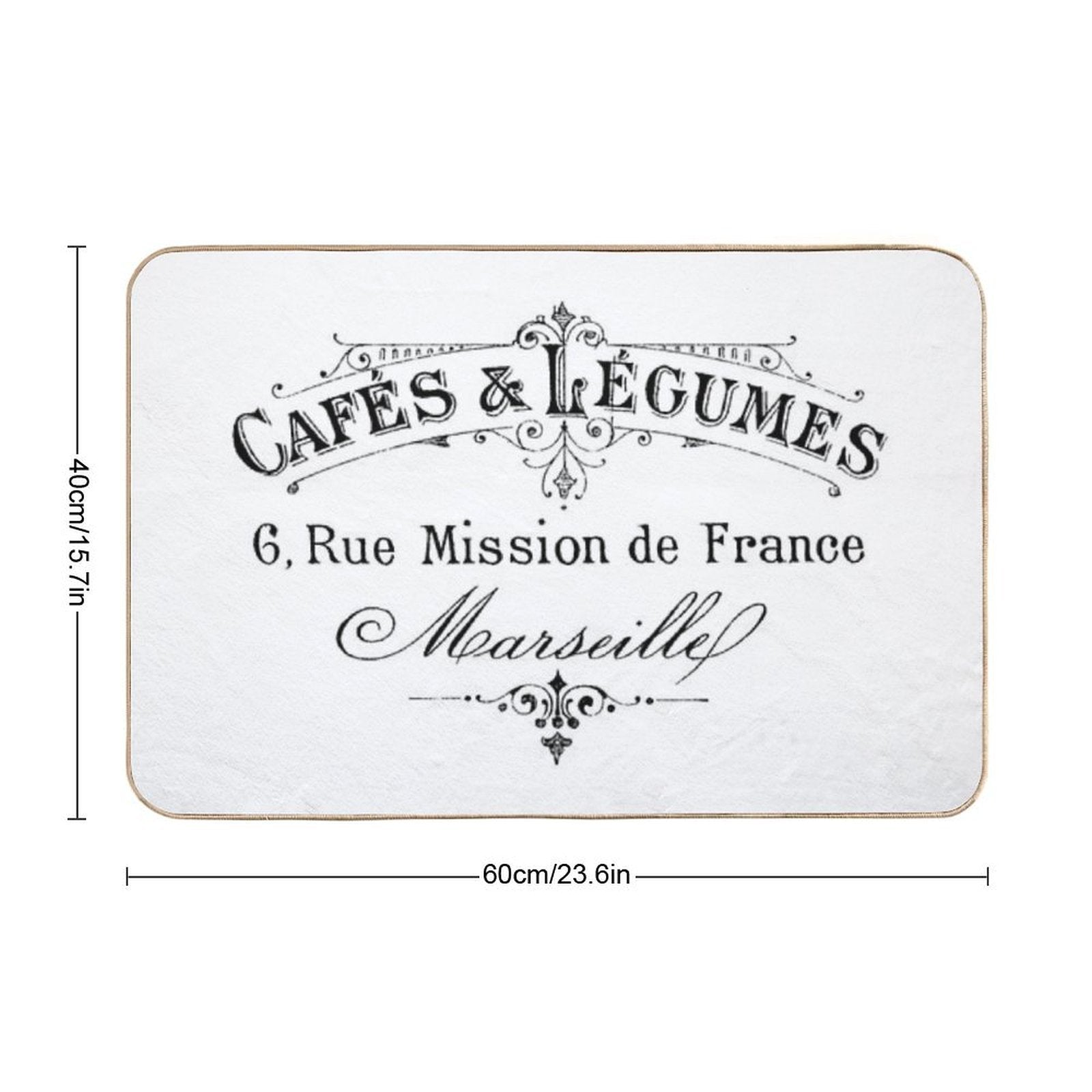 French Cafe & Lemgumes  Stain-Proof Bath Mat