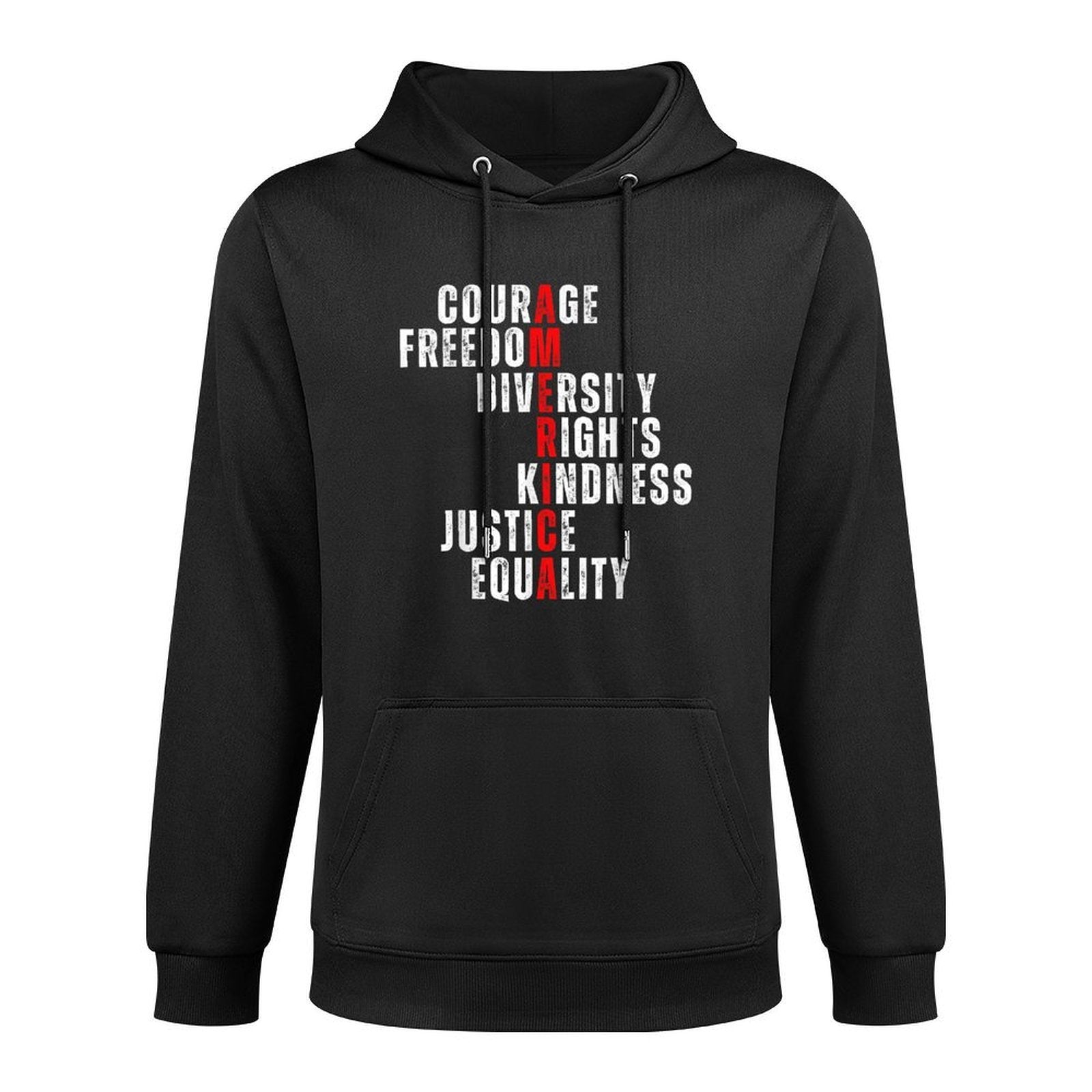 America Values Courage Freedom Equality Rights 4th Of July All-Day Comfort Hoodie