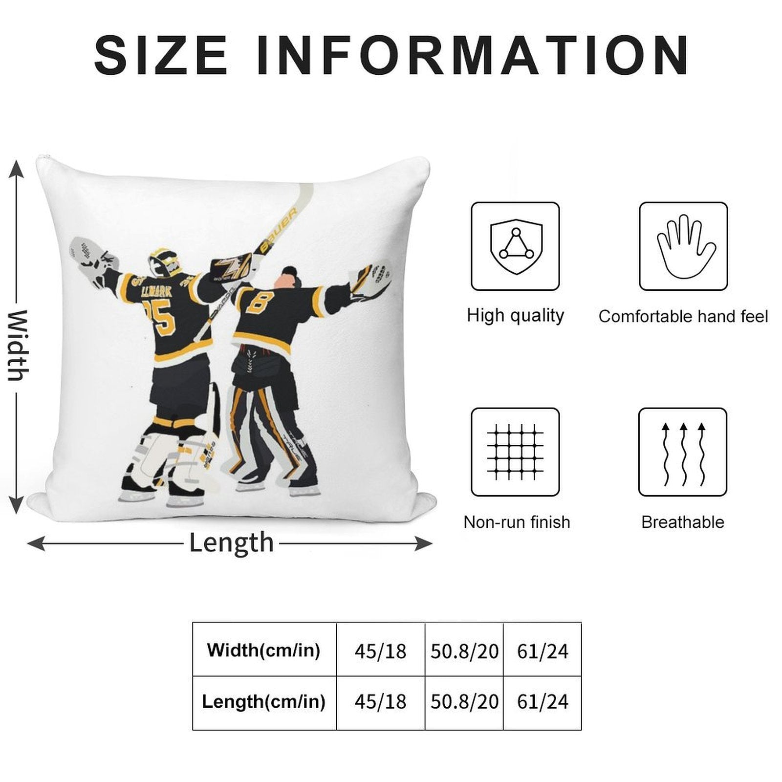 Jeremy Swayman And Linus Ullmark Hug Soft Luxury Feel Throw Pillow