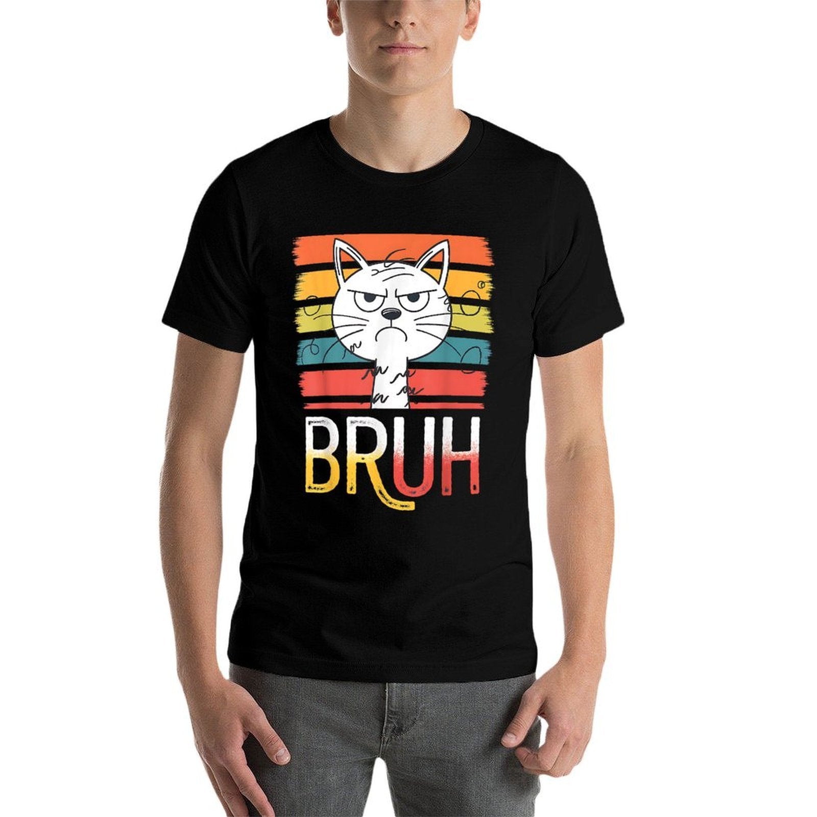Cat Bruh Funny Cat Meme Graphic Men Women Kids  Affordable Price T-Shirt