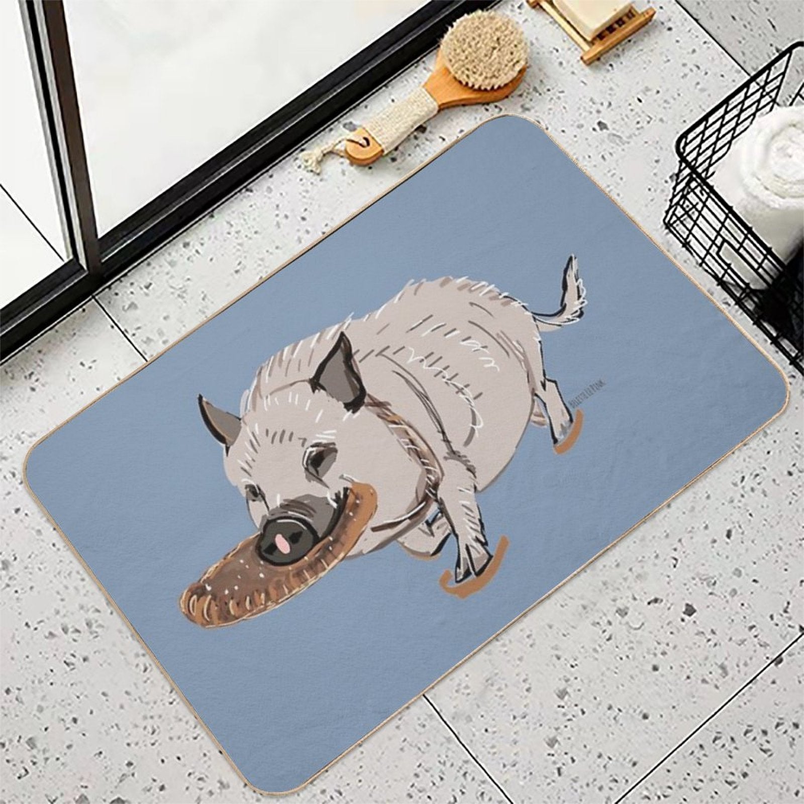Sulo The Mini Pig  High-Traffic Bath Mat