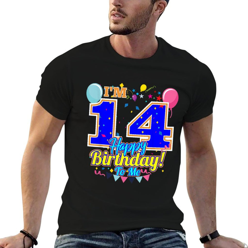 I'm 14 Years Old Happy Birthday to Me 14th Birthday  Rolled Sleeves T-Shirt