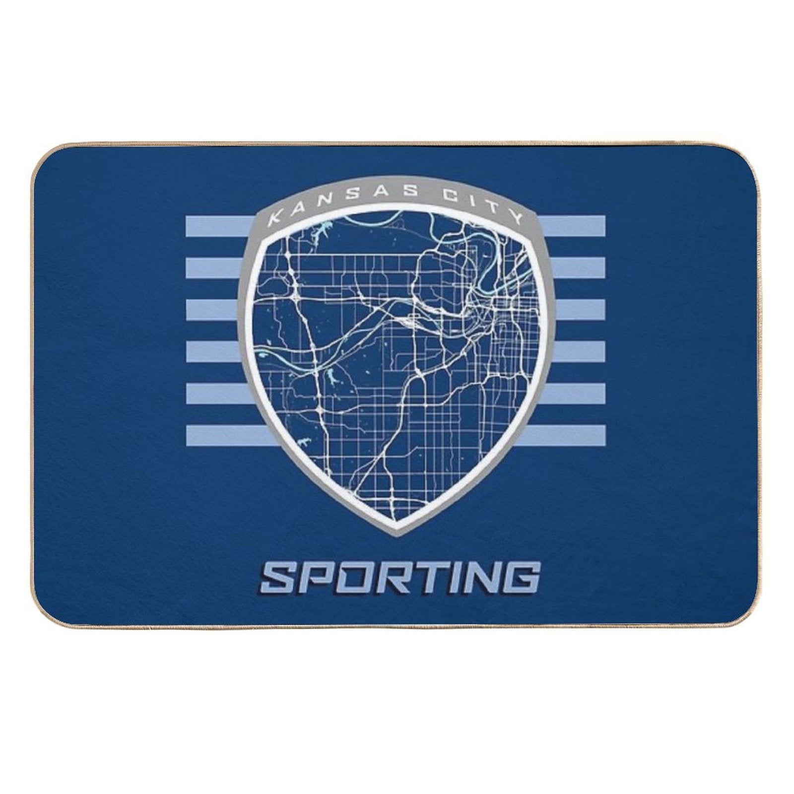 Kansas City Map in Sporting Colors  Slip-Resistant Bath Mat