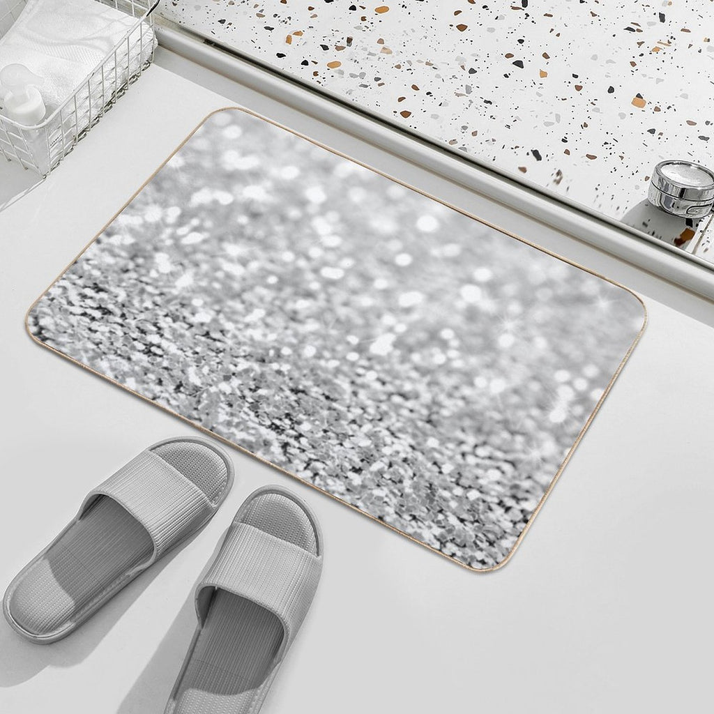 Sparkle Silver Crystals  Absorbent Bath Mat