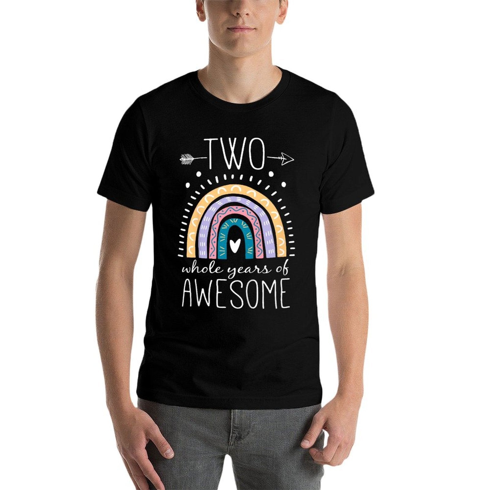 Kids Two Whole Years Of Awesome 2 Year Old Gifts 2nd BDay Rainbow  Stretchy T-Shirt