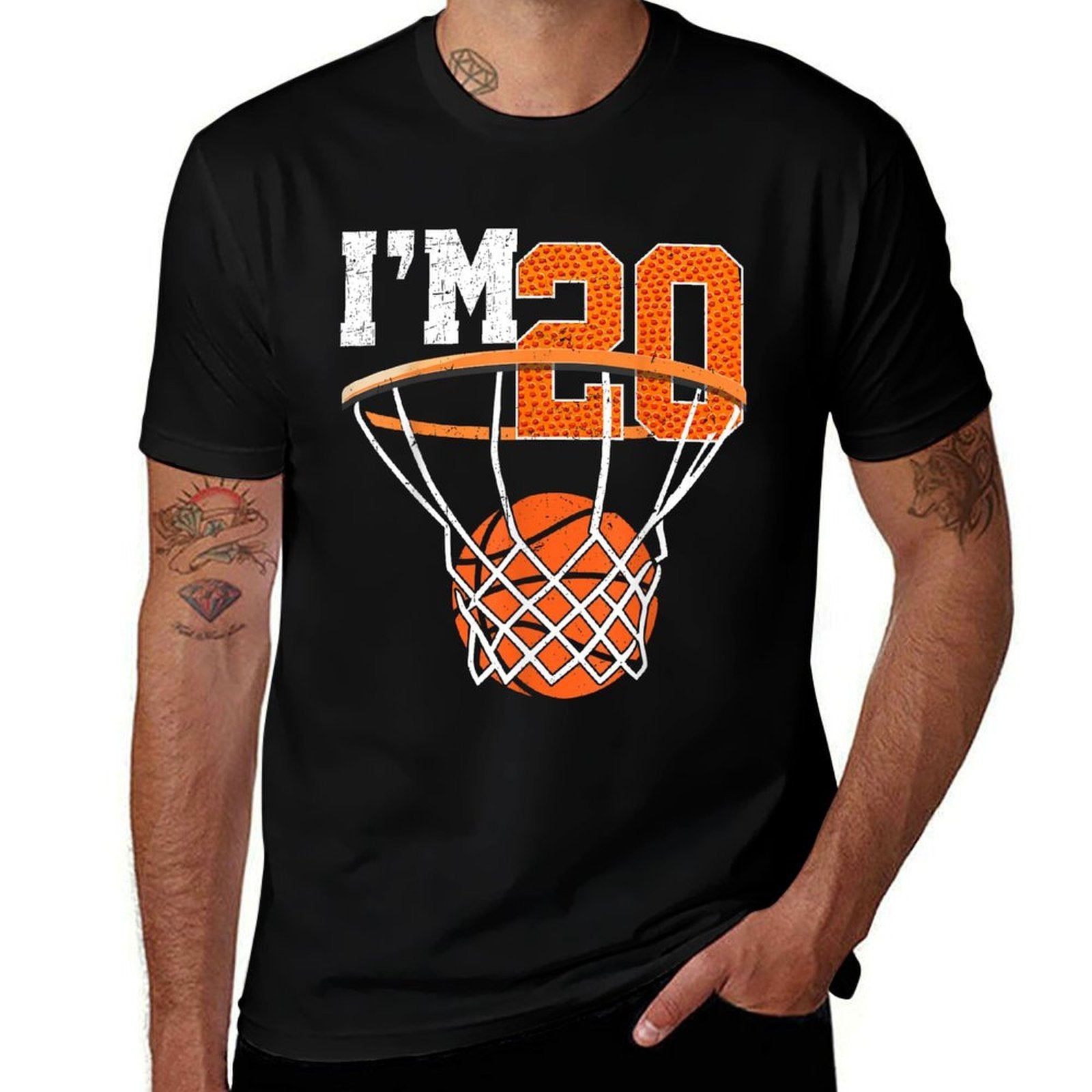20th Birthday Men Basketball 20 Year Old Birthday  High-quality Stitching T-Shirt