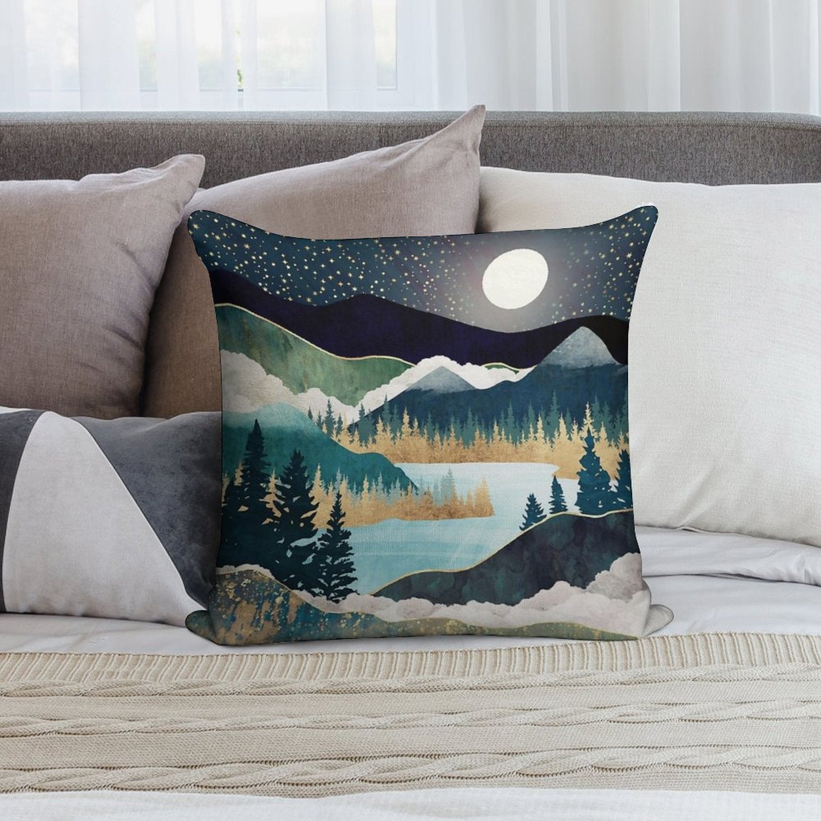 Star Lake Soft Fade-Resistant Throw Pillow
