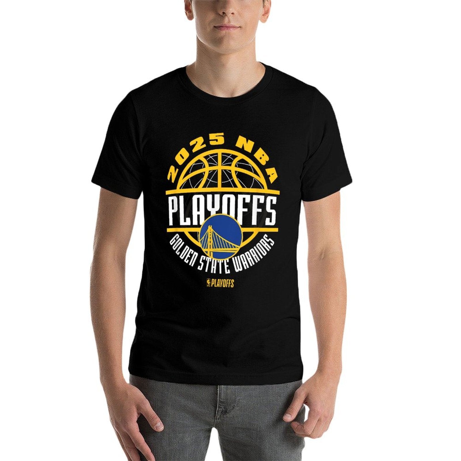 NBA Official Golden State Warriors 2025 Playoffs Game Time  Slim-fit Cut T-Shirt