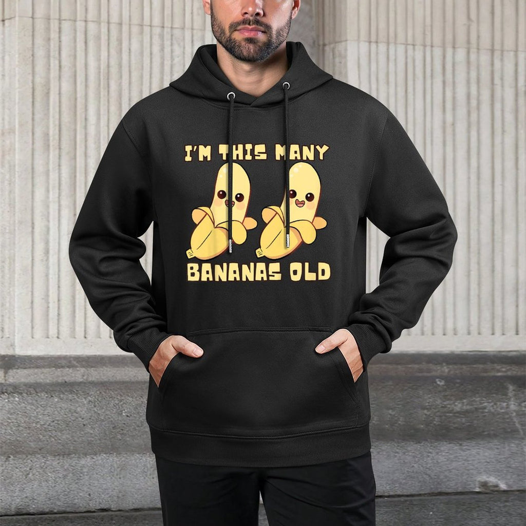 I'm This Many Bananas Old - Banana 2nd Birthday 2 Years Old Medium-Weight Fabric Hoodie