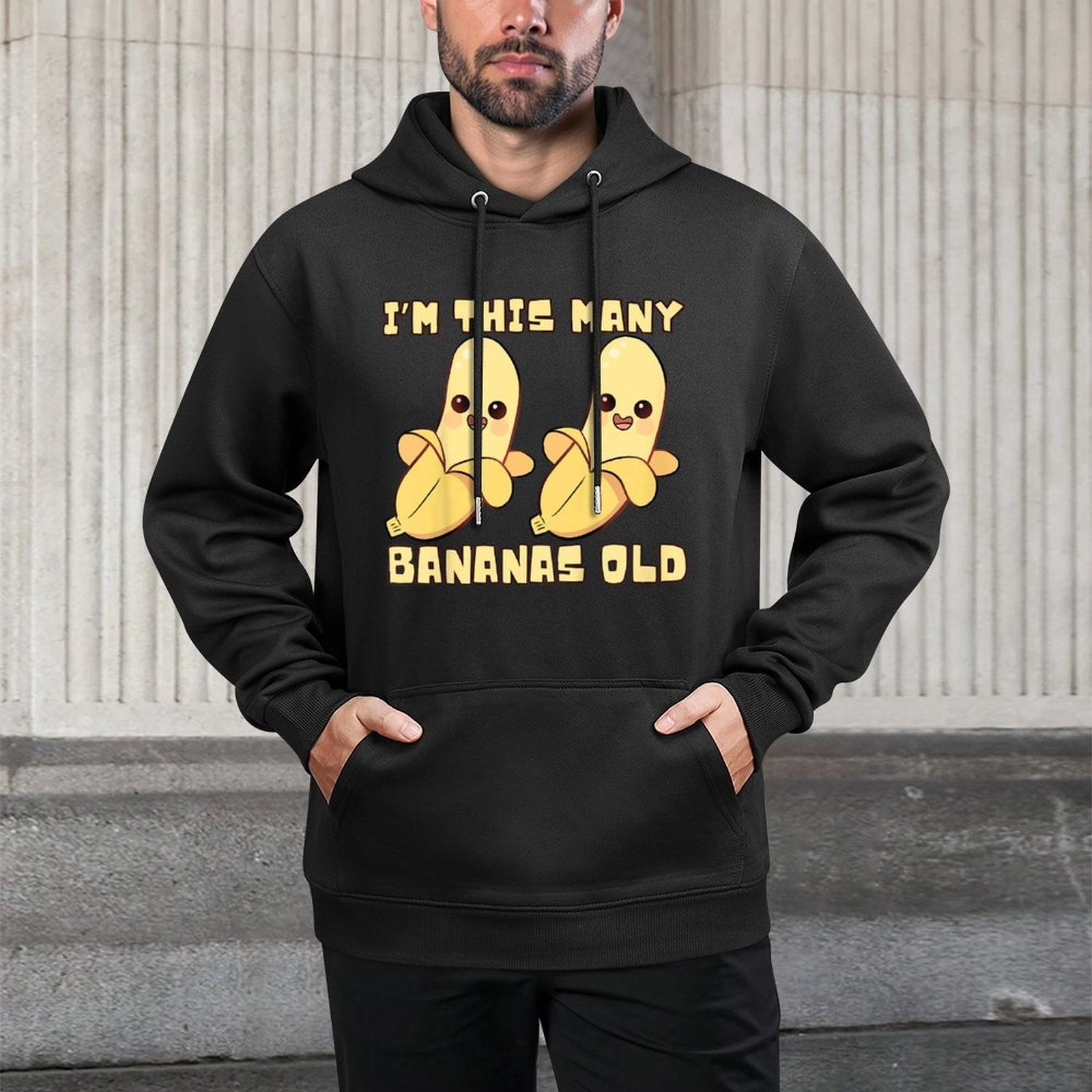 I'm This Many Bananas Old - Banana 2nd Birthday 2 Years Old Medium-Weight Fabric Hoodie