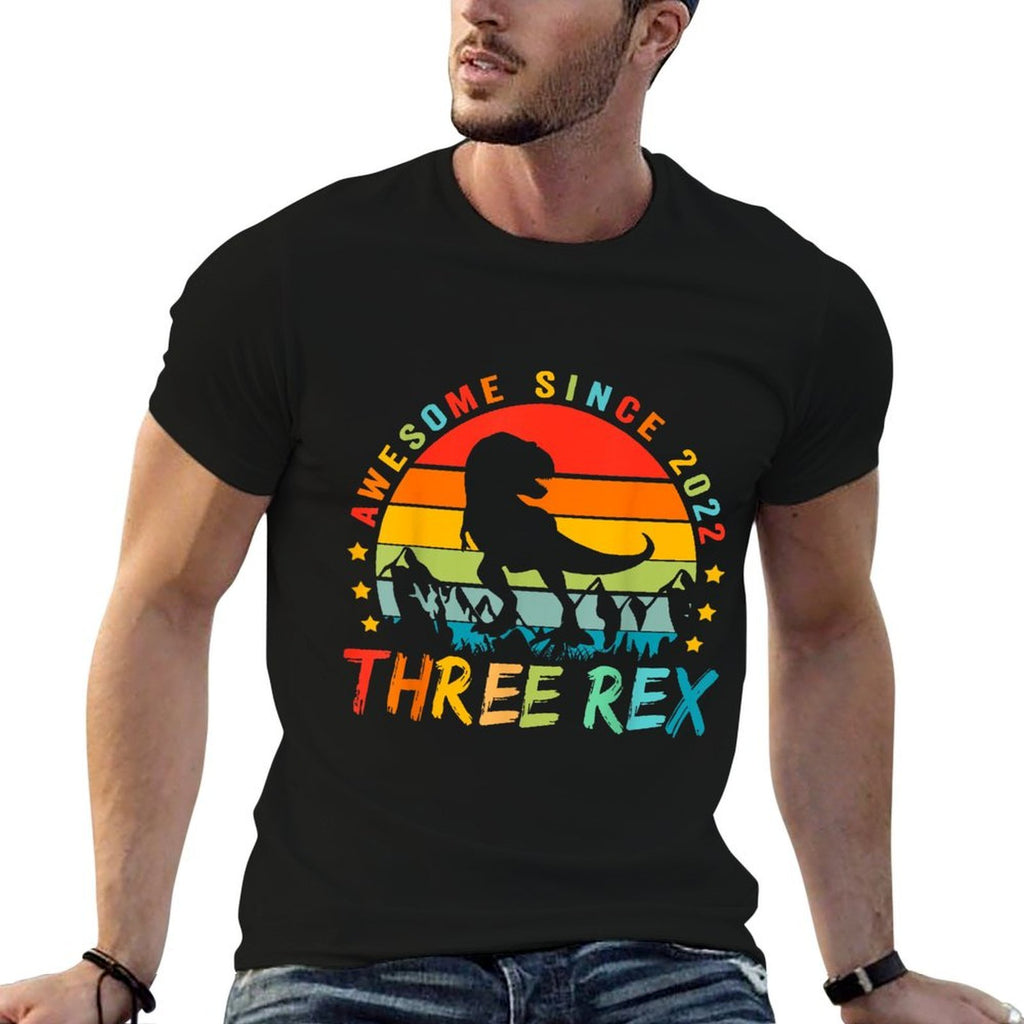 Three Rex 3rd Birthday Third Dinosaur 3 Year Old  Eco-friendly Material T-Shirt
